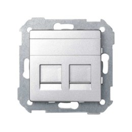 82009-93 Адаптер со шторками на 2 коннектора UTP (RJ45), SYSTIMAX, S82 Detail, алюминий Simon