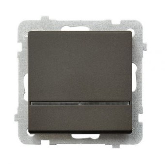 Ospel Sonata Шоколадный металлик Выключатель 1-клавишный с подсветкой, без рамки LP-1RS/m/40