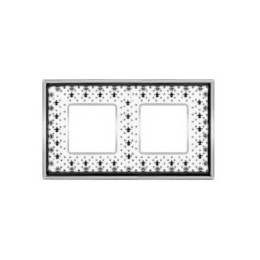 FD01342NECB Рамка Vintage Porcelain Black LYS / Хром 2-постовая Fede