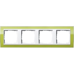 0214743 Рамка Event Clear Зеленый / Белый 4-постовая Gira