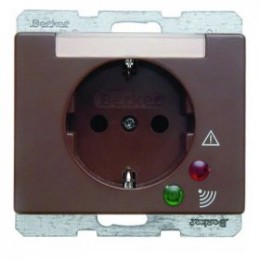 41520001 Штепсельная розетка SCHUKO с защитой от перенапряжения цвет: коричневый, с блеском Arsys Berker