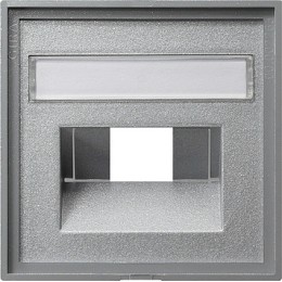 028426 Накладка 50*50 мм для розеток UAE/IAE с полем для надписи Алюминий Gira