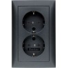 47299949 Двойная штепсельная розетка SCHUKO, цельная цвет: антрацит, матовый S.1 Berker