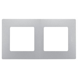 672552 Рамка Etika Алюминий 2-постовая Legrand