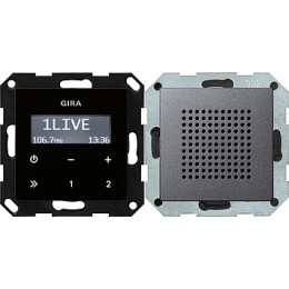 228028 Радио скрытого монтажа RDS Антрацит Gira