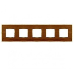 FD01455COB Рамка Belle Epoque Wood Cherry / Bright gold 5-постовая гор/верт. Fede