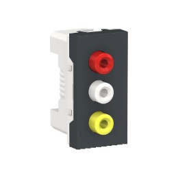 NU343154 Розетка 3 RCA, 2 модуля, Антрацит Schneider Electric