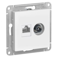 ATN000189 Atlasdesign Розетка двойная ТВ + компьютерная RJ45, кат. 5Е, Белый Schneider Electric ATN000189 Atlasdesign Розетка двойная ТВ + компьютерная RJ45, кат. 5Е, Белый Schneider Electric