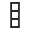 10136096 Рамка Q.3 Антрацит с эффектом бархата 3-постовая вертикальная Berker