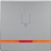 16406084 Hакладка карточного выключателя для гостиниц с оттиском и оранжевой линзой, Q.1/Q.3, цвет: алюминиевый, с эффектом бархата Berker