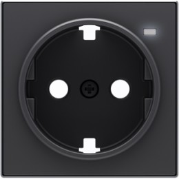 8588.8 NS Накладка для розеток 2Р+Е с линзой для контрольной подсветки Чёрный бархат , ABB