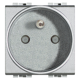 NT4142 Розетка 2П + заземление 10А/16А 250В с защитными шторками 2 модуля Французский стандарт Bticino