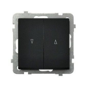 Ospel Sonata Черный металлик Выключатель жалюзийный, без рамки LP-7R/m/33
