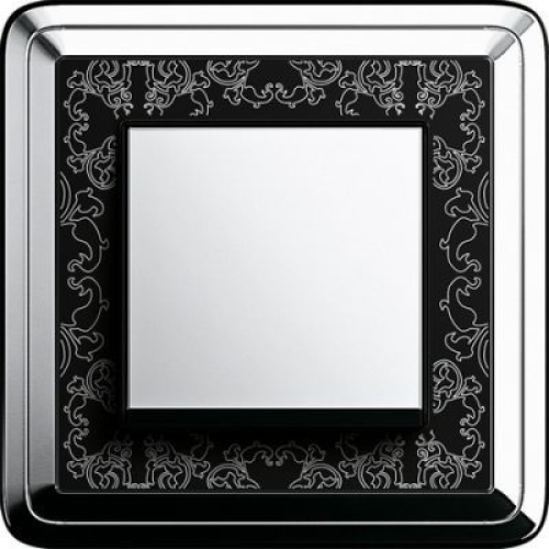 0211682 Рамка Classix Art Хром / Черный 1-постовая Gira