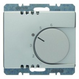 20269004 Регулятор температуры помещения с переключающим контактом и центральной панелью цвет: стальной, лак Arsys Berker