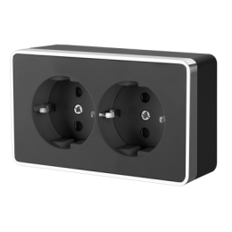 WL15-02-03 Розетка двойная с заземлением Gallant (черный/хром) Gallant Werkel a041698