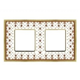 FD01472MAOB Рамка Belle Epoque Porcelain Brown LYS / Bright gold 2-постовая гор/верт. Fede