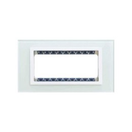 82657-60 Рамка декоративная, (+суппорт), 5 узких (2 широких+1 узкий) модулей, Simon 82 Centralizations, Стекло, натуральный-белый