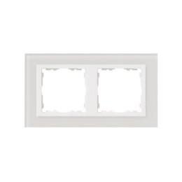 82627-30 Рамка декоративная, 2 поста, Simon 82 Nature, Стекло, белый-белый