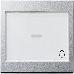 067926 Клавиша с полем для надписи 37*47 мм и символом "звонок" Алюминий Gira