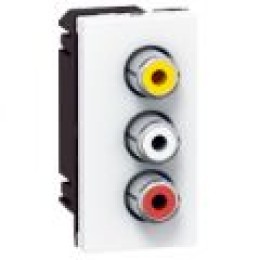 078754 Mosaic Розетка аудио стерео видео 3 RCA Legrand