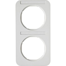 10122269 Рамка с полем для надписей R.3 Полярная белизна с блеском 2-постовая вертикальная Berker