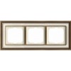 1723-848-500 Рамка Dynasty Латунь античная белое стекло 3-постовая ABB
