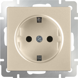 WL11-SKGS-01-IP44 Розетка с заземлением и шторками (шампань) Antik Werkel a040913