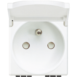 N4145 Розетка 2П + заземление 10А/16А 250В с крышкой Bticino