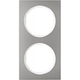 10122214 Рамка R.3 Полярная белизна, нержавеющая сталь 2-постовая Berker