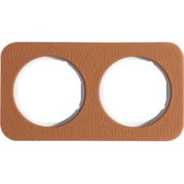 10122369 Рамка R.1 Кожа, белый 2-постовая Berker