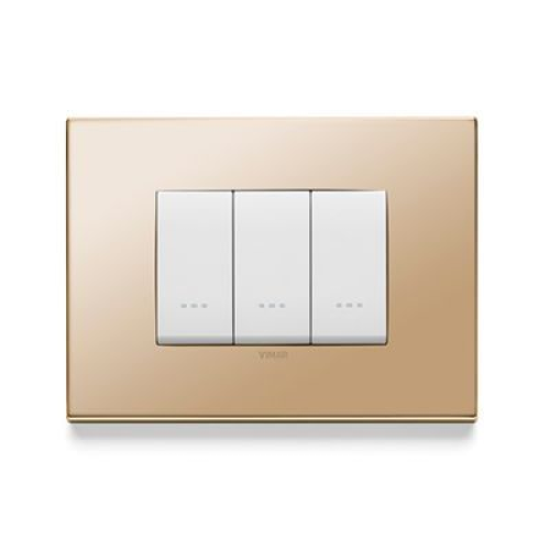 22653.82 Рамка Eikon EXE Золото 3-модульная Vimar