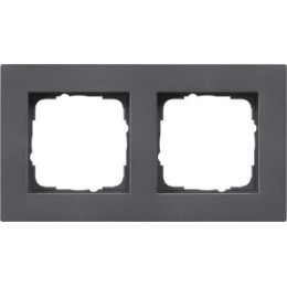 0212235 Рамка установочная для монтажа заподлицо E2 Антрацит 2-постовая Gira