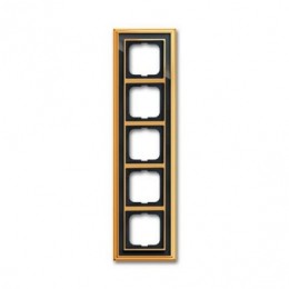 1725-835-500 Рамка Dynasty Латунь полированная черное стекло 5-постовая ABB