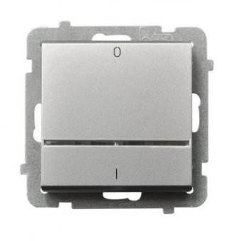 Ospel Sonata Серебро матовое Выключатель 2-полюсный с подсветкой, без рамки LP-11RS/m/38