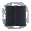 1591397-038 Выключатель двухклавишный проходной, 16А 250В, винтовой зажим, графит Simon 15