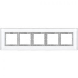 LSP985GLWW Рамка LS Plus Белое стекло 5-постовая Jung