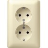 078001 Розетка двойная с заземляющими контактами в комплекте с рамкой Кремовый Gira