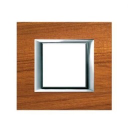 HA4802LTK Рамка Axolute Квадрат Тиковое дерево 2-модульная Bticino