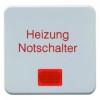 156809 Клавиша с красной линзой и надписью "Heizung Notschalter" цвет: полярная белизна, с блеском Влагозащищенный скрытый монтаж IP44 Berker
