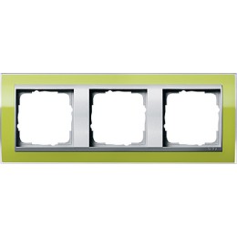 0213746 Рамка Event Clear Зеленый / Алюминий 3-постовая Gira