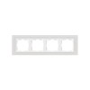 82647-30 Рамка декоративная, 4 поста, Simon 82 Nature, Стекло, белый-белый