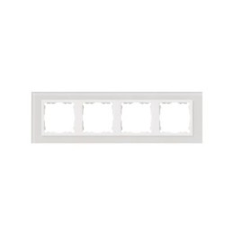 82647-30 Рамка декоративная, 4 поста, Simon 82 Nature, Стекло, белый-белый