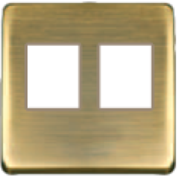 FD04318PM-A Монтажная плата для 2-х инф. разъемов RJ-45 бежевый, цвет Matt Patina FEDE