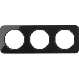10132116 Рамка R.1 Черный, стекло 3-постовая Berker