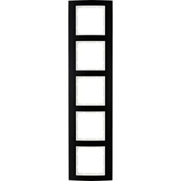 10153025 Рамка B.3 Черный / Полярная белизна 5-постовая вертикальная Berker