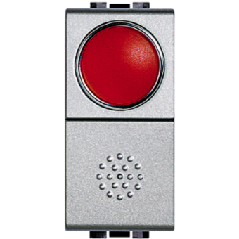 NT4038R Кнопка 10А, 1P-NО + индикатор с красным рассеивателем Bticino