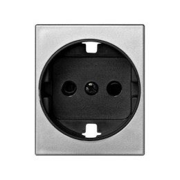 82041-53 Накладка с защитными шторками на розетку с заземлением, широкий модуль, S82C, алюминий Simon