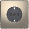 MTN2300-6050 D-life розетка 16а с з/к и шторками, никель Merten