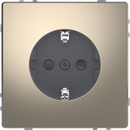 MTN2300-6050 D-life розетка 16а с з/к и шторками, никель Merten